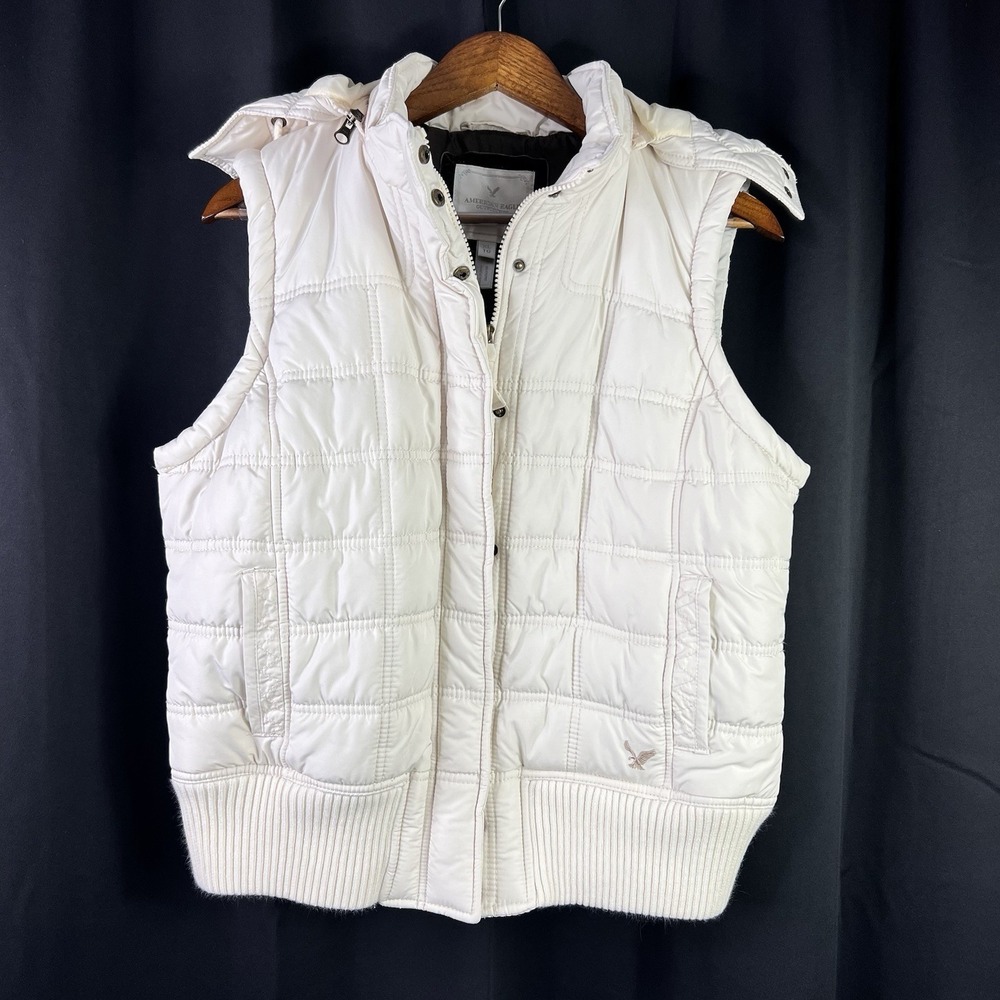 American Eagle Outfitters‎ Y2K White Puffer Vest NWOT Size XL